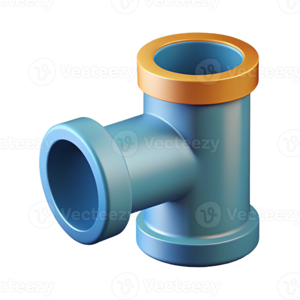 sumptuous nordic Flat color illustration of a pipe fitting. Clean lines, single-weight stroke with Scalable Design. professional png