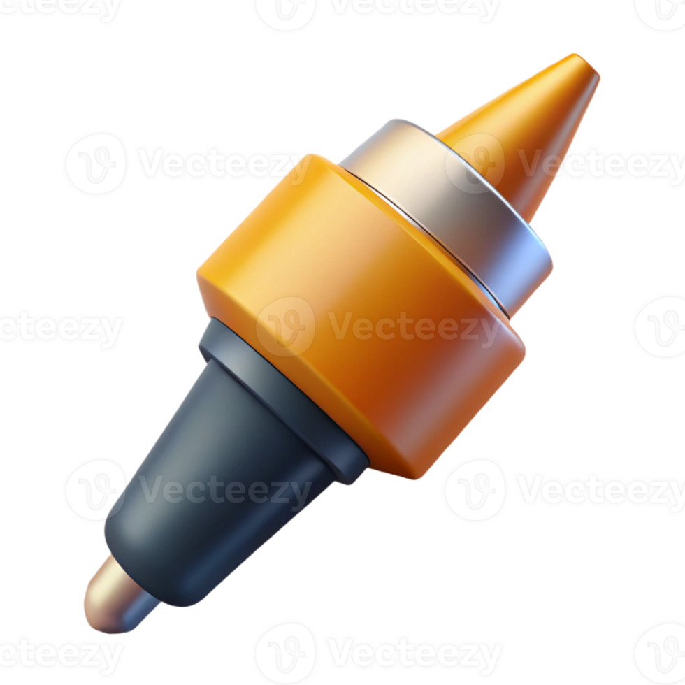 exemplary futuristic Minimal illustration of a drill bit. Clean lines, flat color with Scalable Design. impeccable png