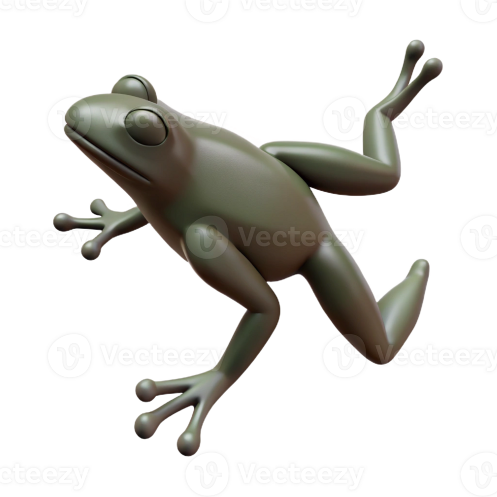 elegant acclaimed Silhouette of a leaping frog. Single-weight stroke, with Scalable Design. png