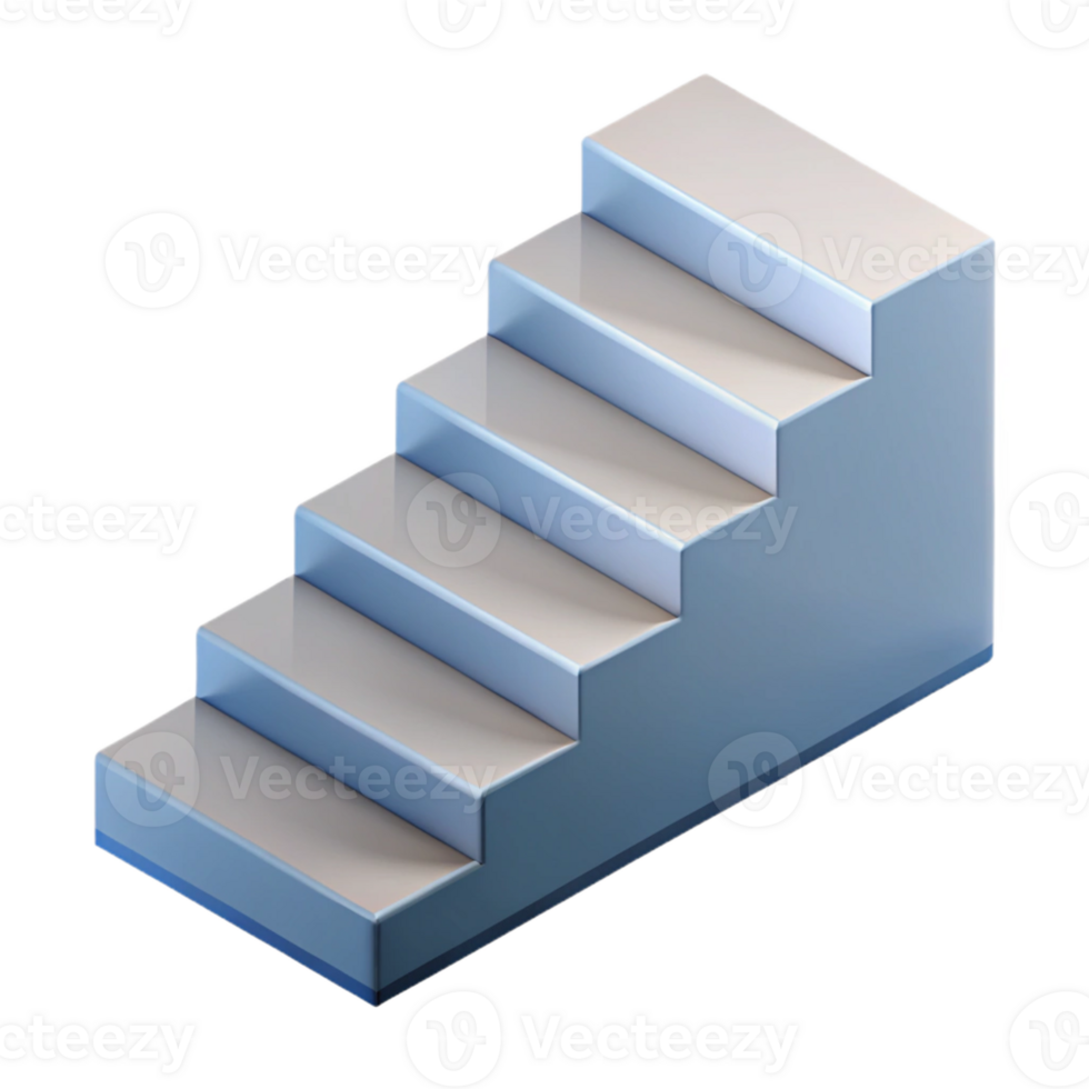 glorious coastal Isometric staircase with crisp edges and single-weight stroke with Scalable Design. fine detail png