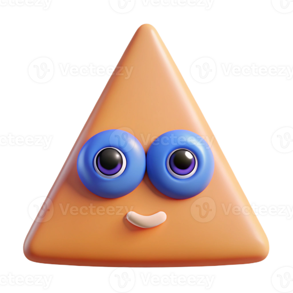 standout traditional Triangular character with a single, circular eye. Crisp edges, minimal design, flat color with Scalable Design. 8K png