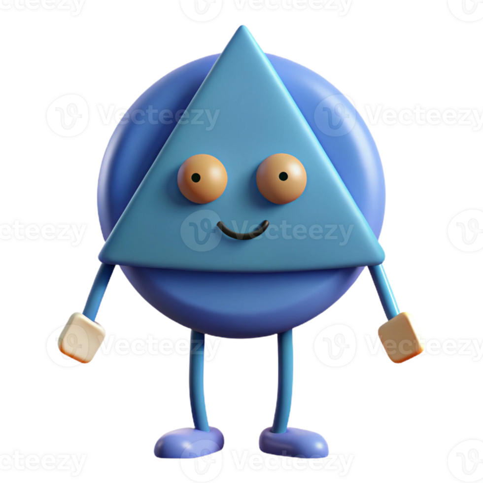 extraordinary notable Circular character with three triangular legs. Flat color, clean lines, crisp edges with Scalable Design. png