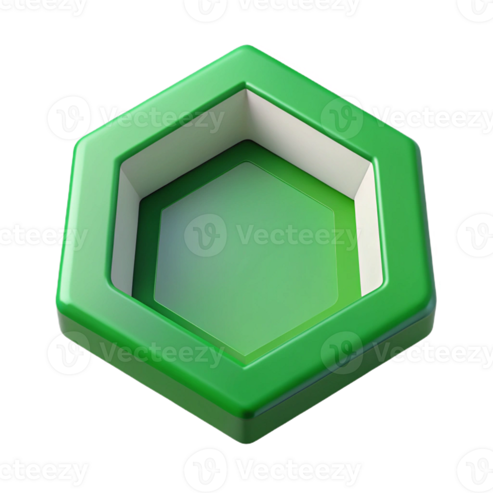 breathtaking tranquil art deco A geometric green hexagon with a white outline. Crisp edges, minimal design with Scalable Design. premium png