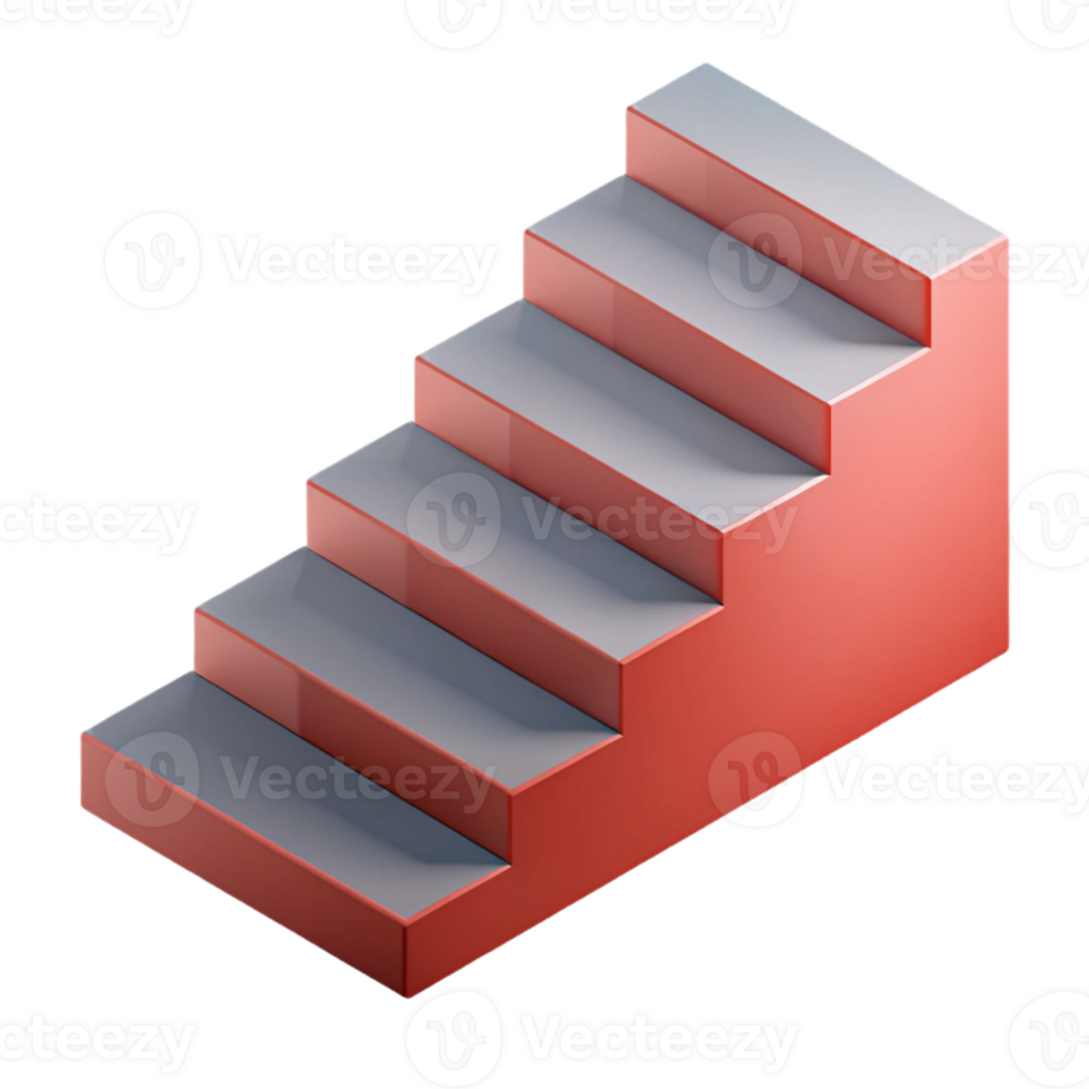 unparalleled contemporary Isometric staircase with crisp edges and single-weight stroke with Scalable Design. 8K png