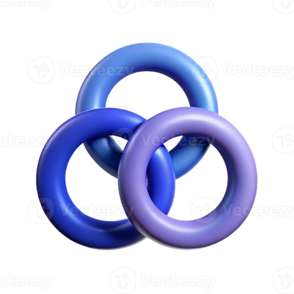 glorious renaissance Three interconnected circles forming a simple logo. Clean lines, with Scalable Design. premium png