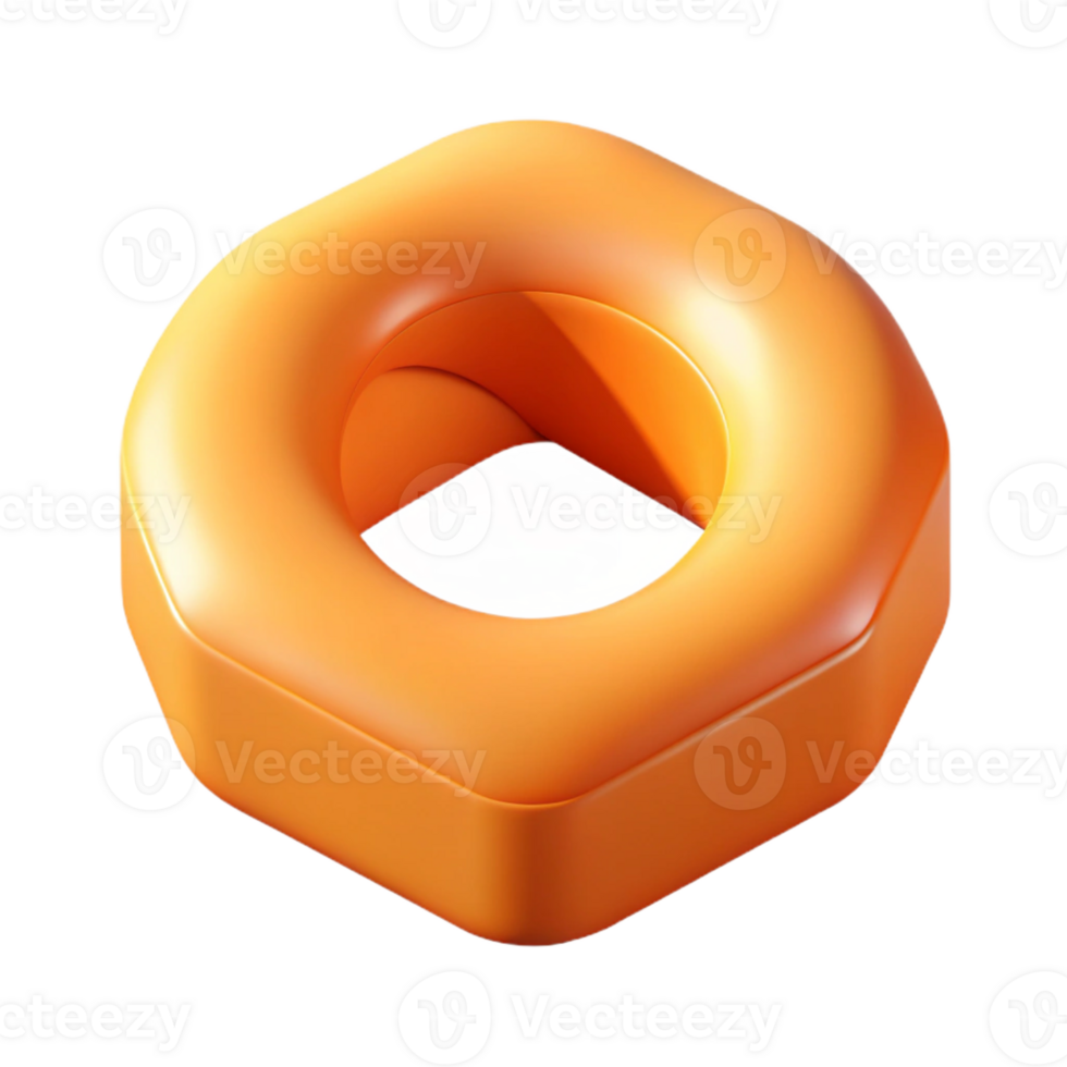 radiant acclaimed Geometric isometric torus with crisp edges and orange color with Scalable Design. png