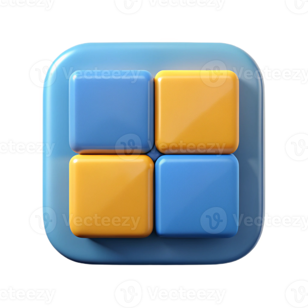 dazzling traditional Square logo divided into four equal squares. Crisp edges, flat color, with Scalable Design. refined png