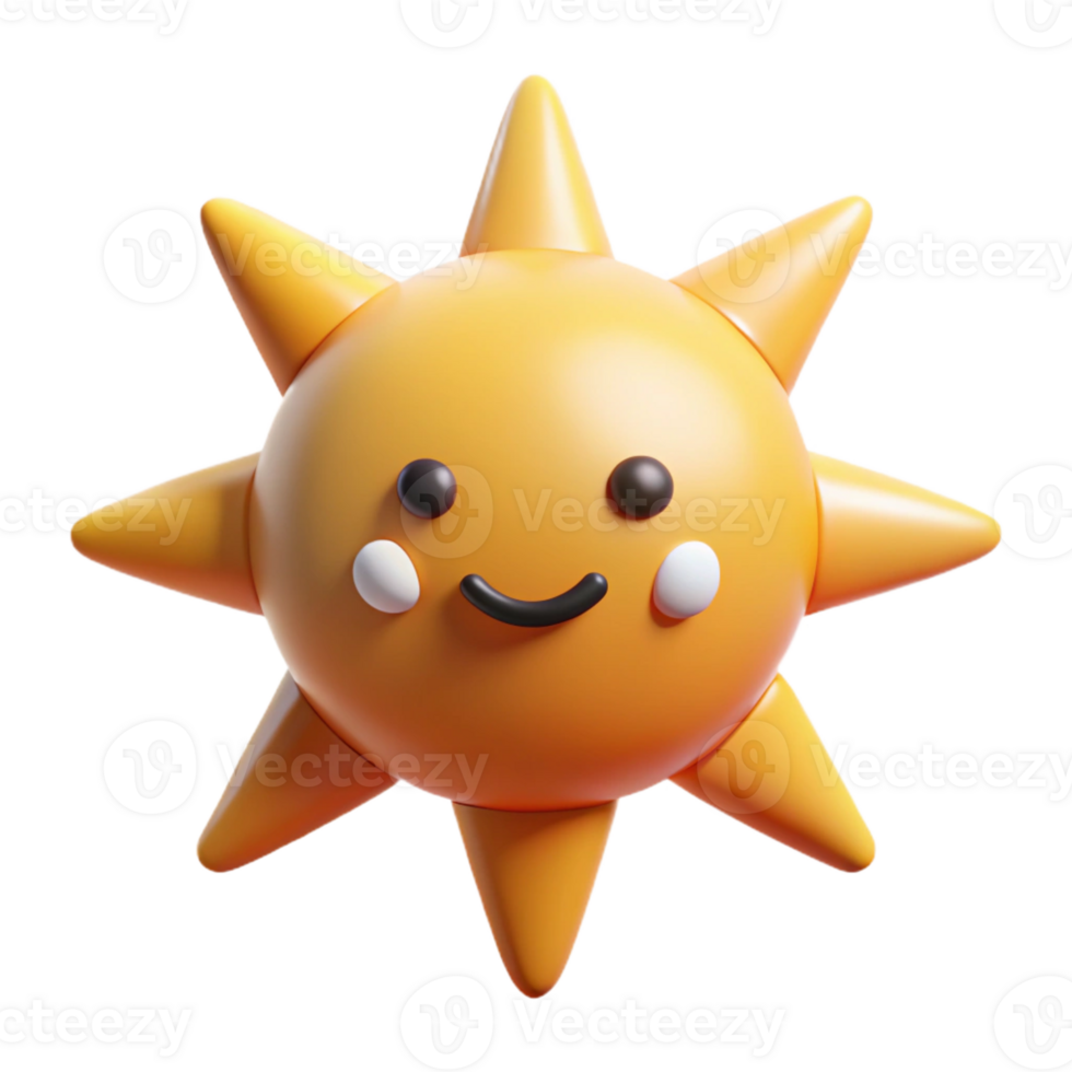ethereal wonderful Smiling sun character with triangular rays. Clean lines, flat color, minimal design with Scalable Design. luxury png