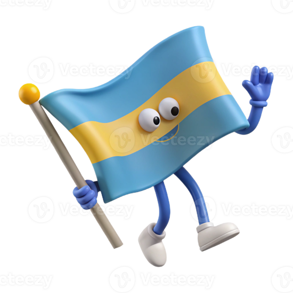 dreamy impressive Waving flag character with straight lines. Crisp edges, minimal design, flat color with Scalable Design. perfect clarity png