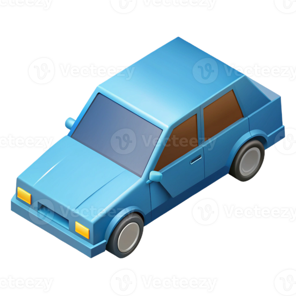 passionate dramatic Isometric car. Clean lines, flat color. with Scalable Design. flawless png
