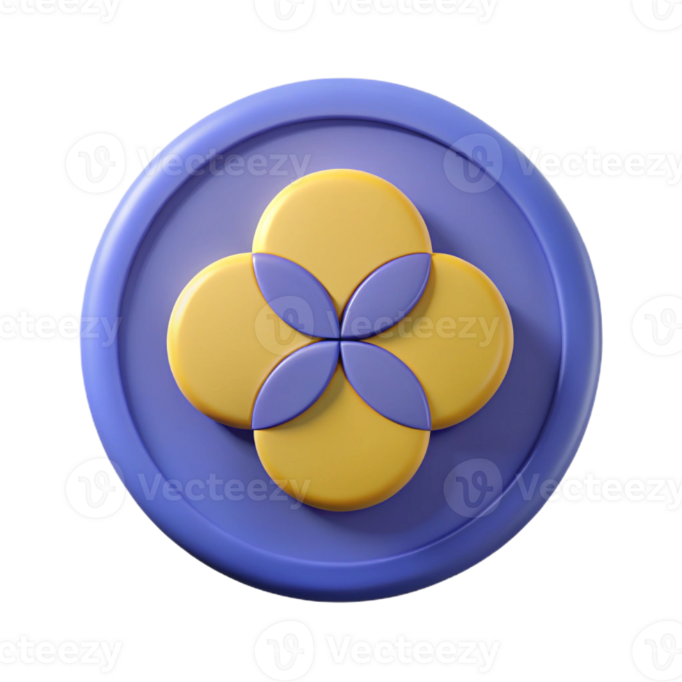 breathtaking industrial Circular badge, three intersecting circles. Flat color, minimal, crisp edges with Scalable Design. perfect clarity png