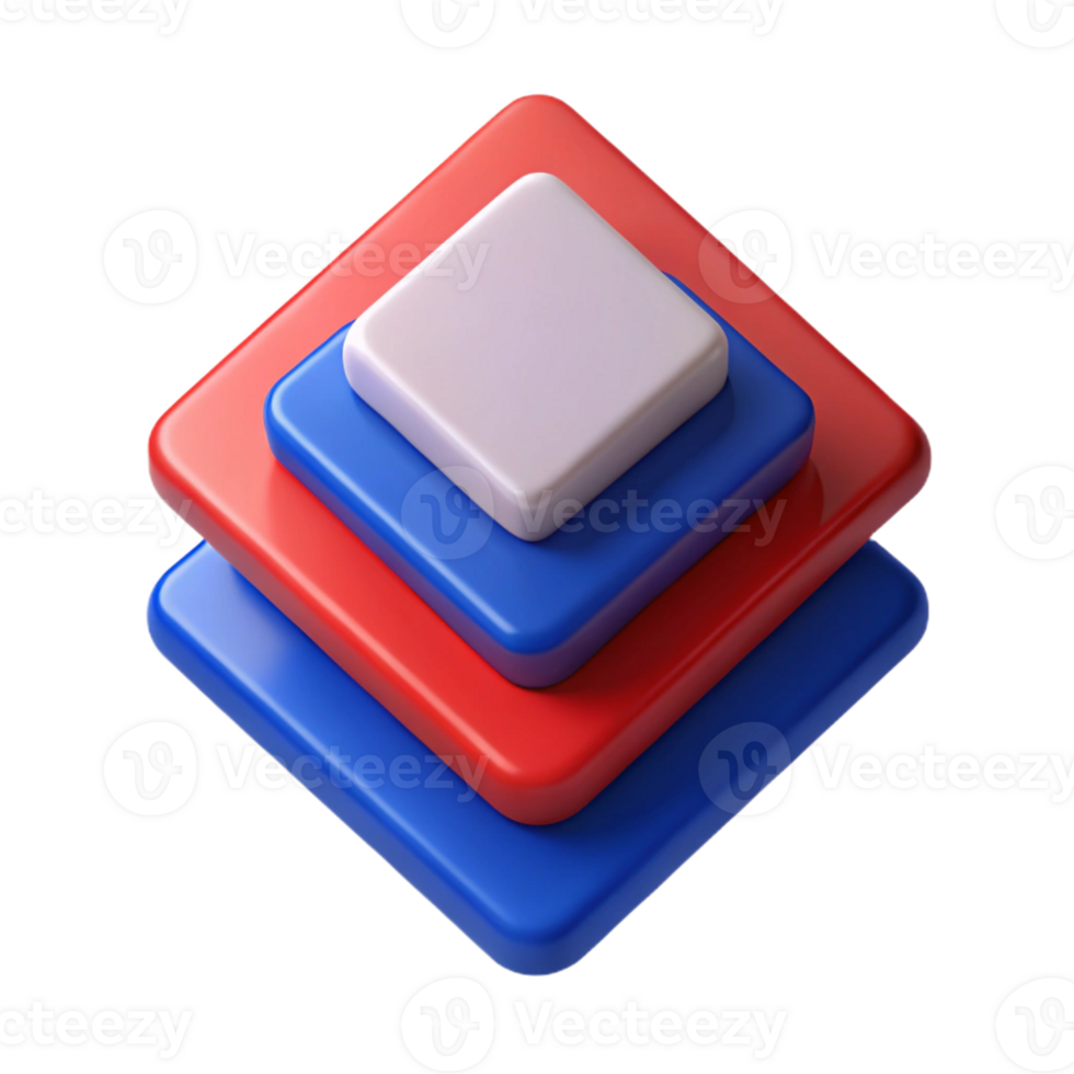 breathtaking iconic Overlapping squares, clean lines, flat red and blue colors with Scalable Design. png