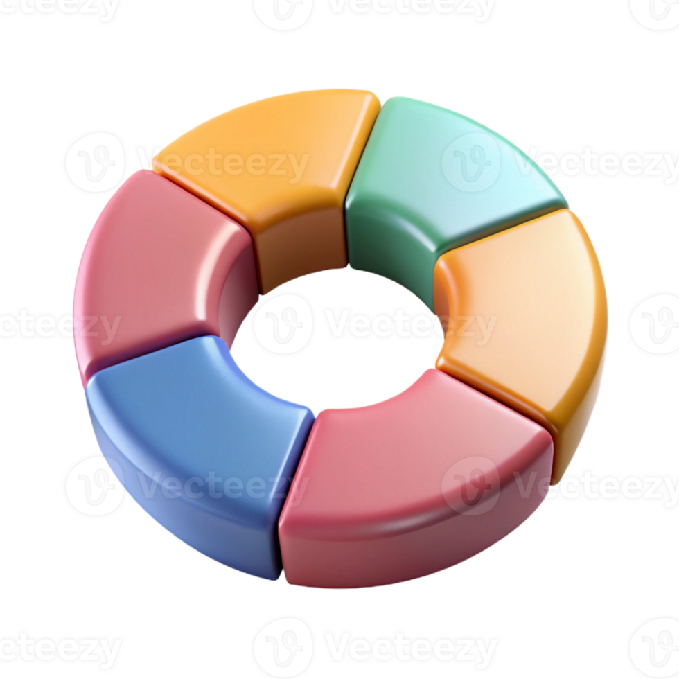 dramatic wonderful Circular infographic with five segments, each a different flat color. Clean lines, crisp edges with Scalable Design. crisp png