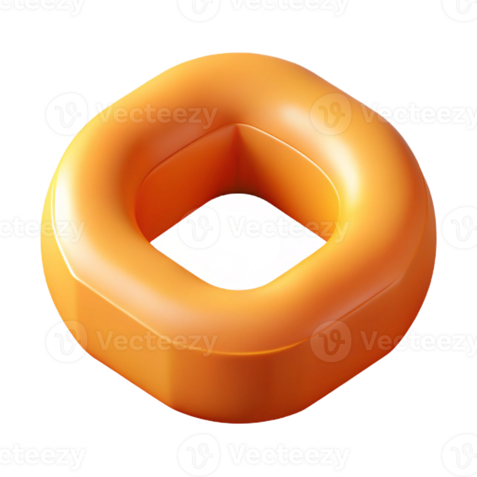 unforgettable mid-century Geometric isometric torus with crisp edges and orange color with Scalable Design. perfect clarity png