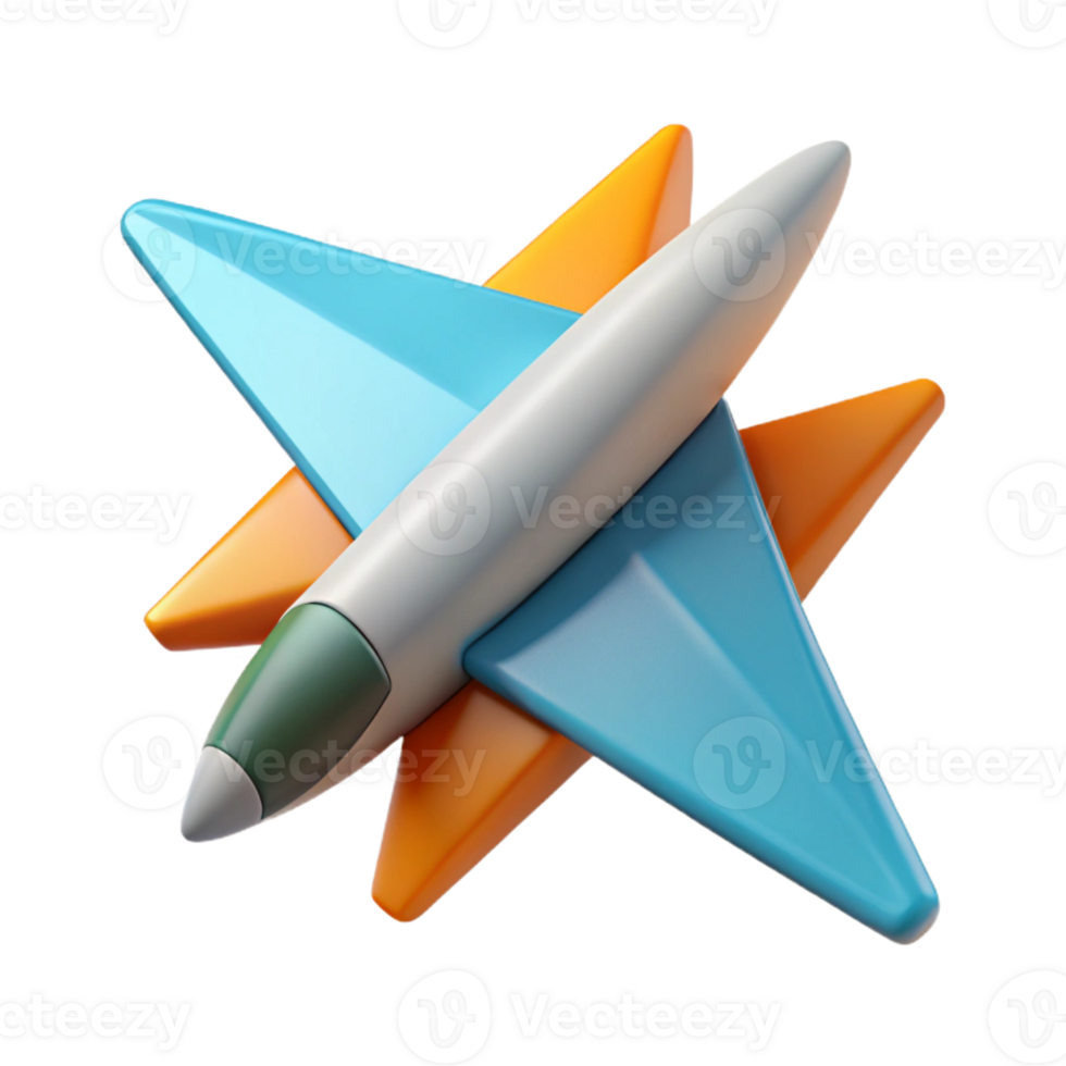 exquisite iconic Airplane with triangular wings, pointed nose. Single-weight stroke, flat color, scalable png