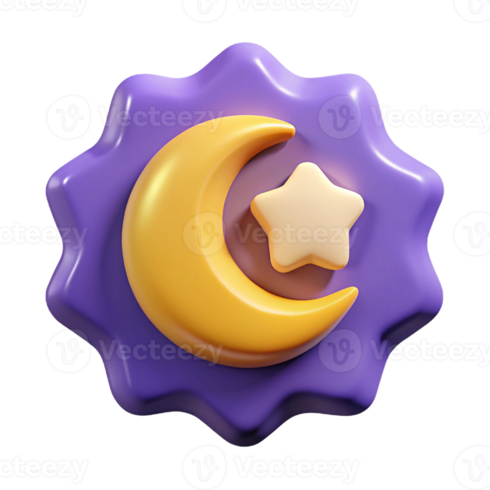captivating celebrated Crescent moon badge, crisp edges, minimal design, flat color, with Scalable Design. png