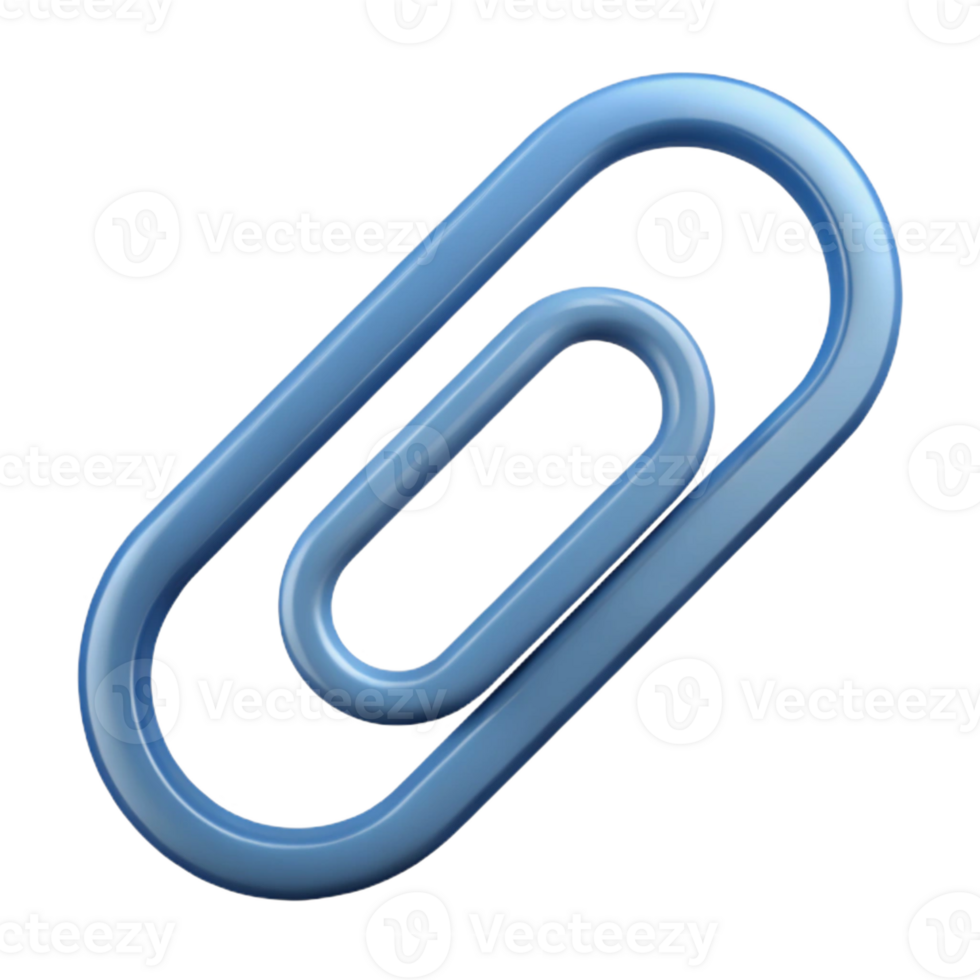 elegant impressionist Minimal silhouette of a paperclip. Clean lines, scalable, flat color with Scalable Design. flawless png