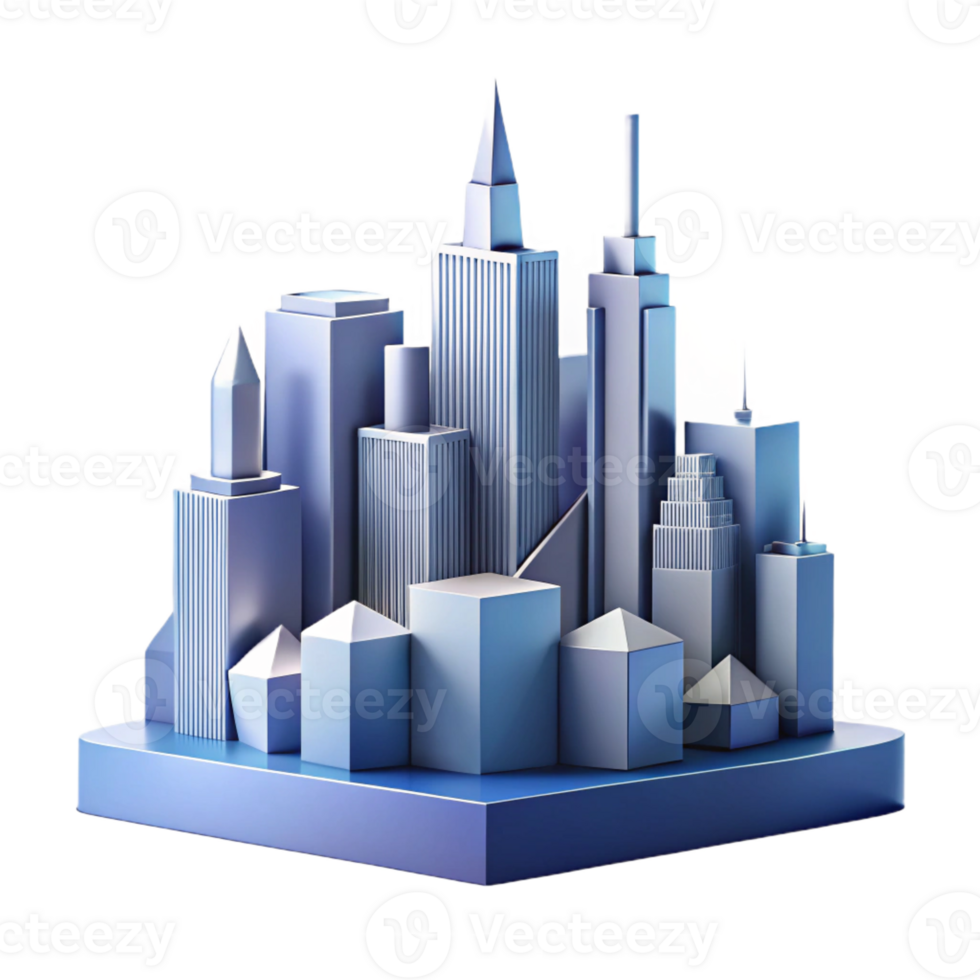 joyful hypnotic Abstract geometric city skyline, scalable, minimal, clean lines with Scalable Design. crisp png