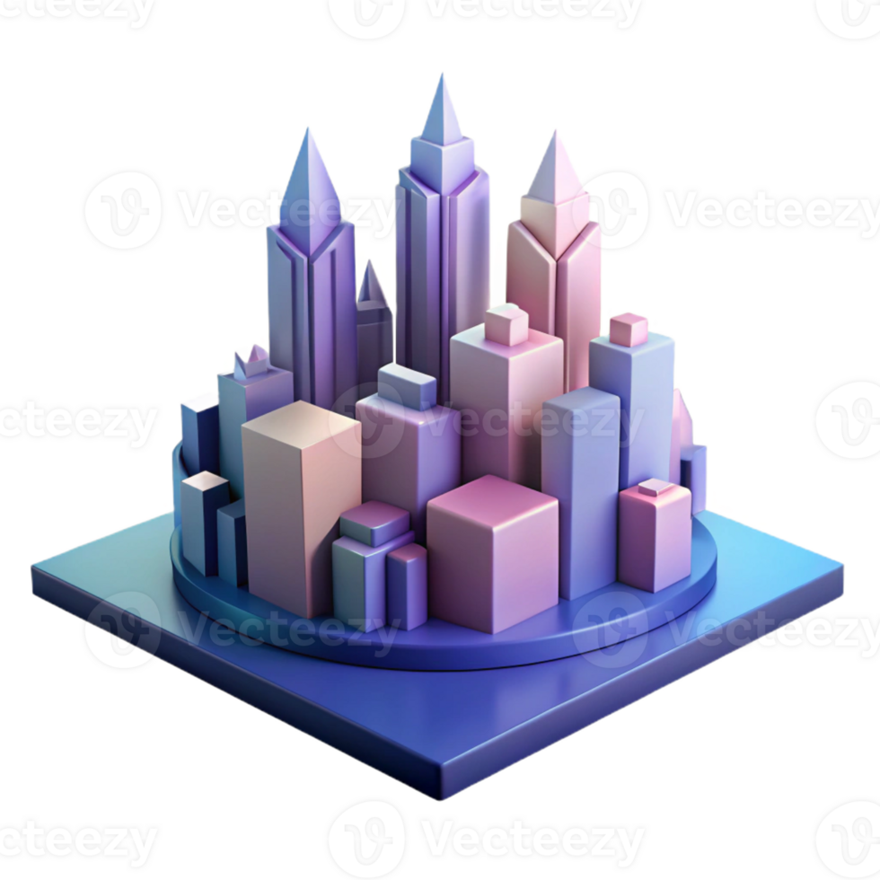 intense magnificent Geometric cityscape silhouette. Flat color, crisp edges with Scalable Design. gallery standard png