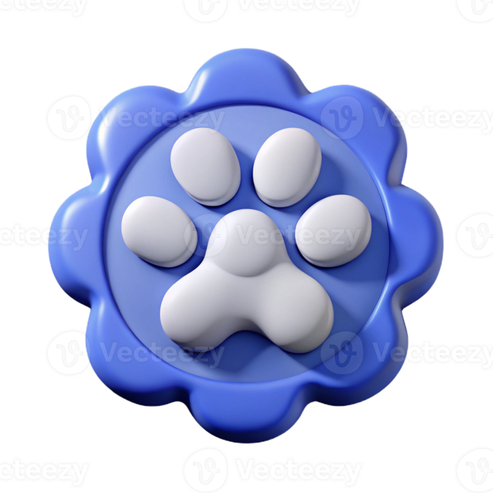 alluring victorian Paw print badge with distinct pads. Symmetrical, minimal, flat color with Scalable Design. fine detail png