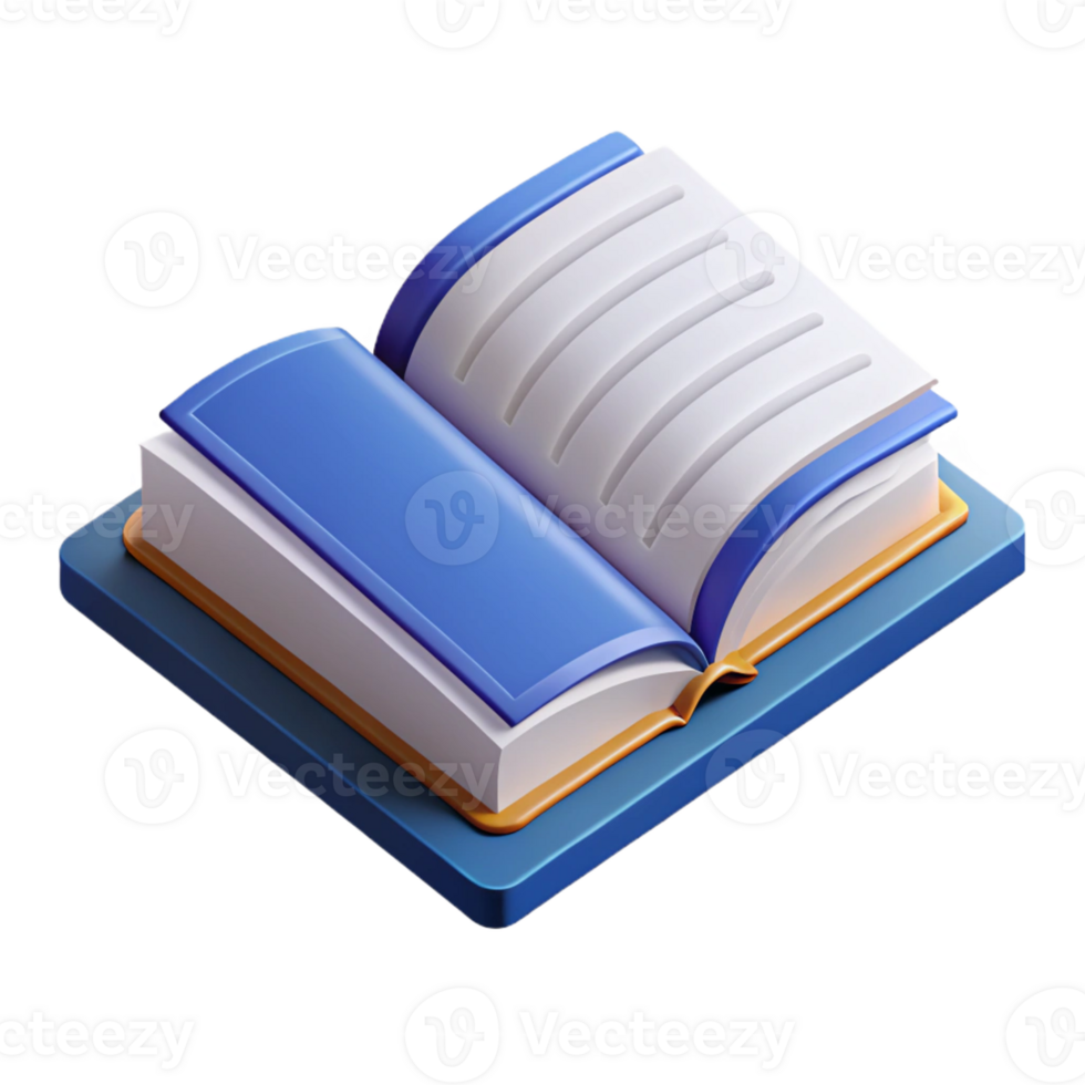 splendid classic Isometric open book with sharp edges and single-weight stroke with Scalable Design. precision png