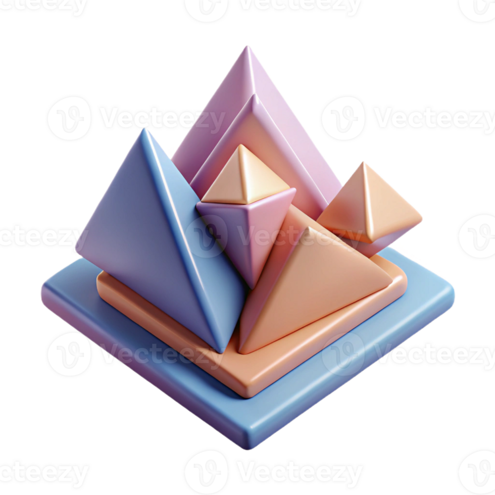 beautiful art deco Abstract composition of triangular forms. Clean lines, flat color, with Scalable Design. premium png