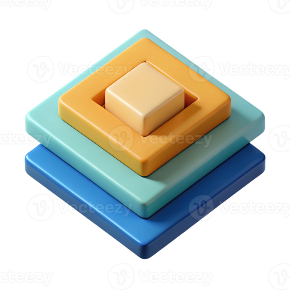 bold wonderful Minimal geometric composition of overlapping squares. Clean lines, flat color with Scalable Design. expertly shot png