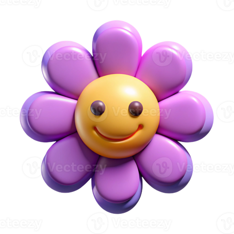glorious artistic Smiling flower with five rounded petals. Flat color, clean lines, with Scalable Design. impeccable png
