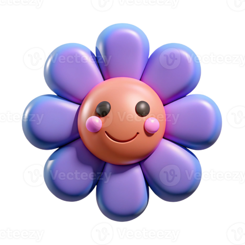 captivating bohemian Smiling flower with five rounded petals. Crisp edges, symmetrical design, flat color with Scalable Design. professional png