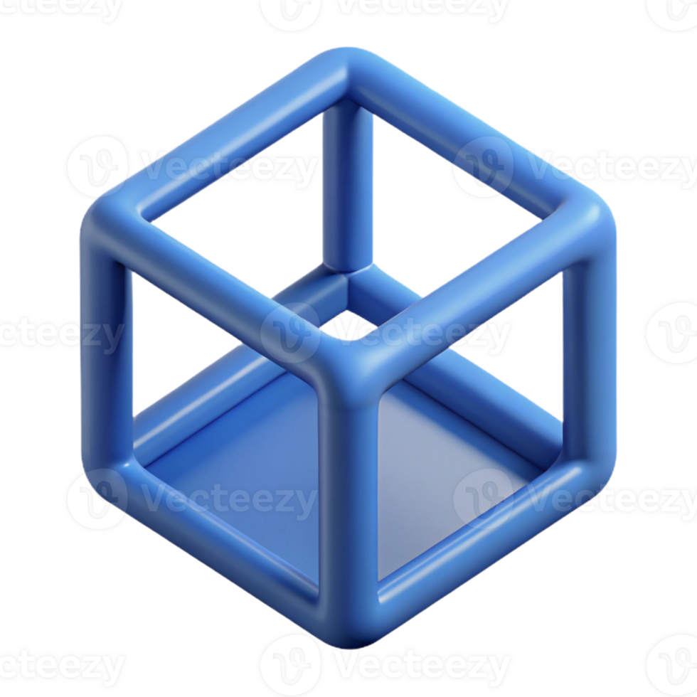 glorious melancholic nordic Geometric outline of a cube. Clean lines, minimal design, with Scalable Design. sharp png
