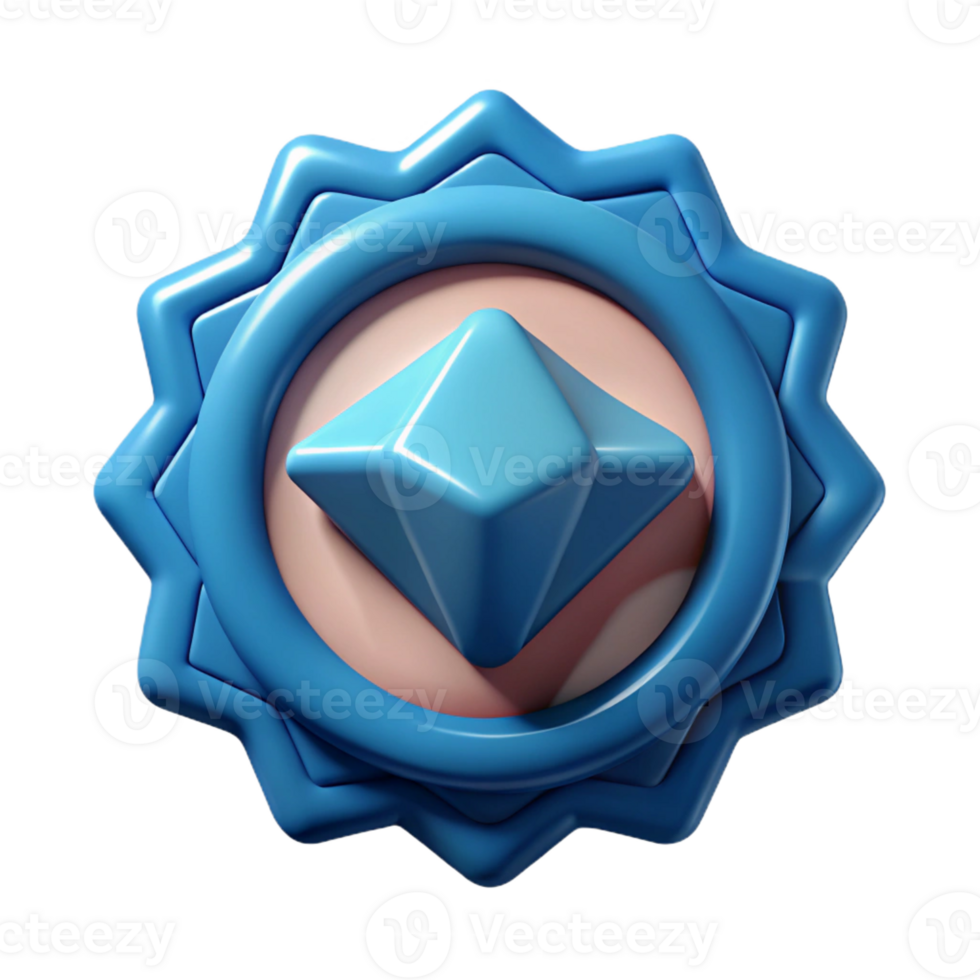 exquisite avant-garde Diamond-shaped badge with inner circle. Symmetrical, minimal design, with Scalable Design. studio quality png