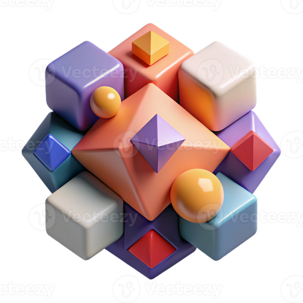 glorioso senza tempo astratto geometrico forme disposte nel un' modello. scalabile, minimo, piatto colore con scalabile design. png