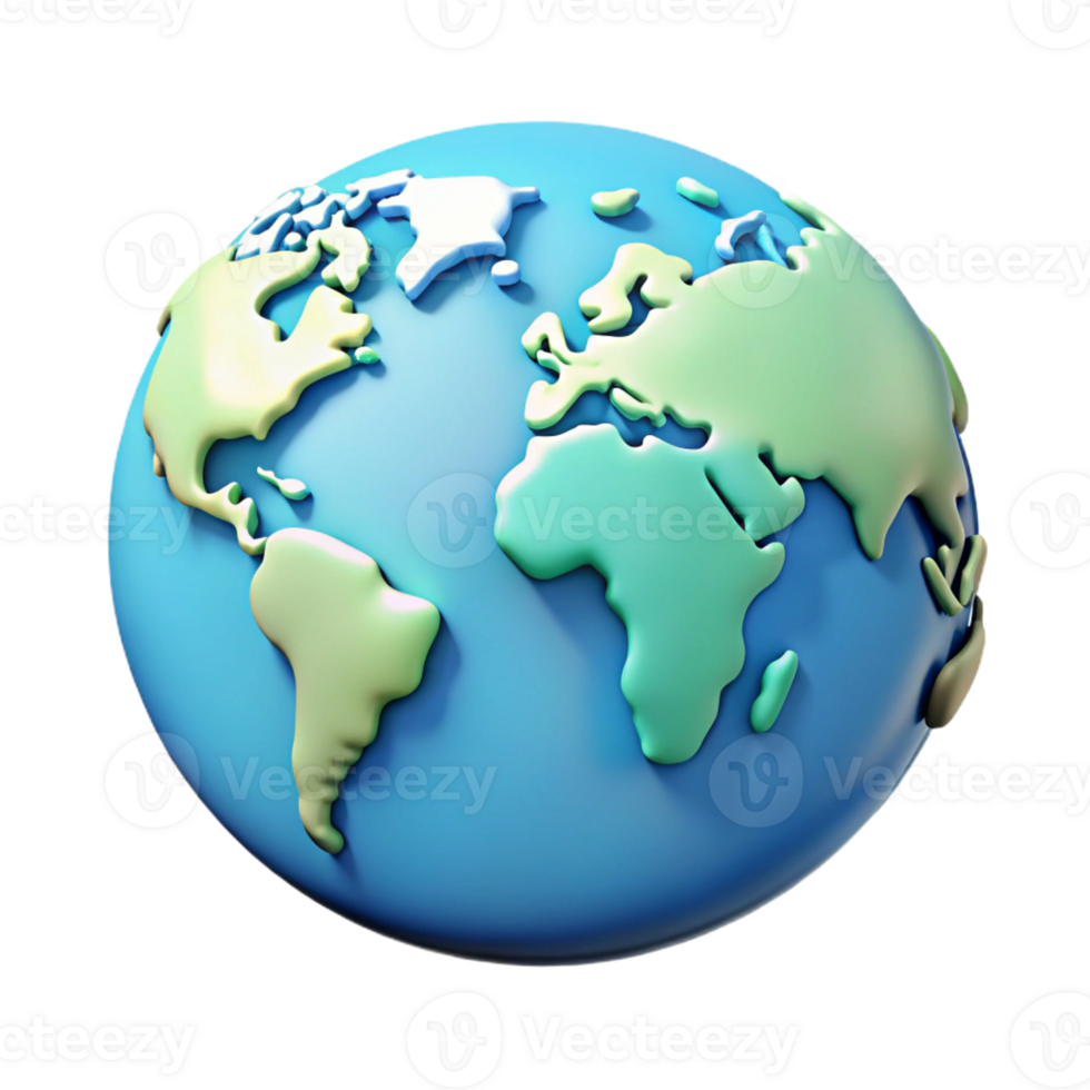 extraordinary peaceful tropical World map with highlighted continents. Flat color, crisp edges, single-weight stroke with Scalable Design. studio quality png