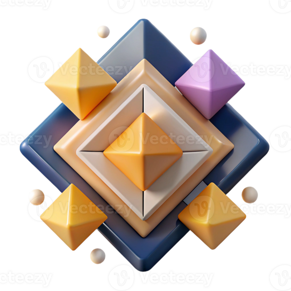 squisito malinconico futuristico astratto composizione di piazze e triangoli. pulito Linee. scalabile design. piatto colore con scalabile design. precisione png