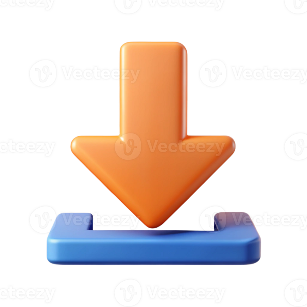 enchanting organic Pictogram of a download arrow. Crisp edges, single-weight stroke, with Scalable Design. 8K png