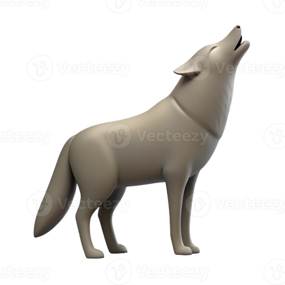 stunning acclaimed Silhouette of a howling wolf. Clean lines, minimal design, flat color with Scalable Design. png
