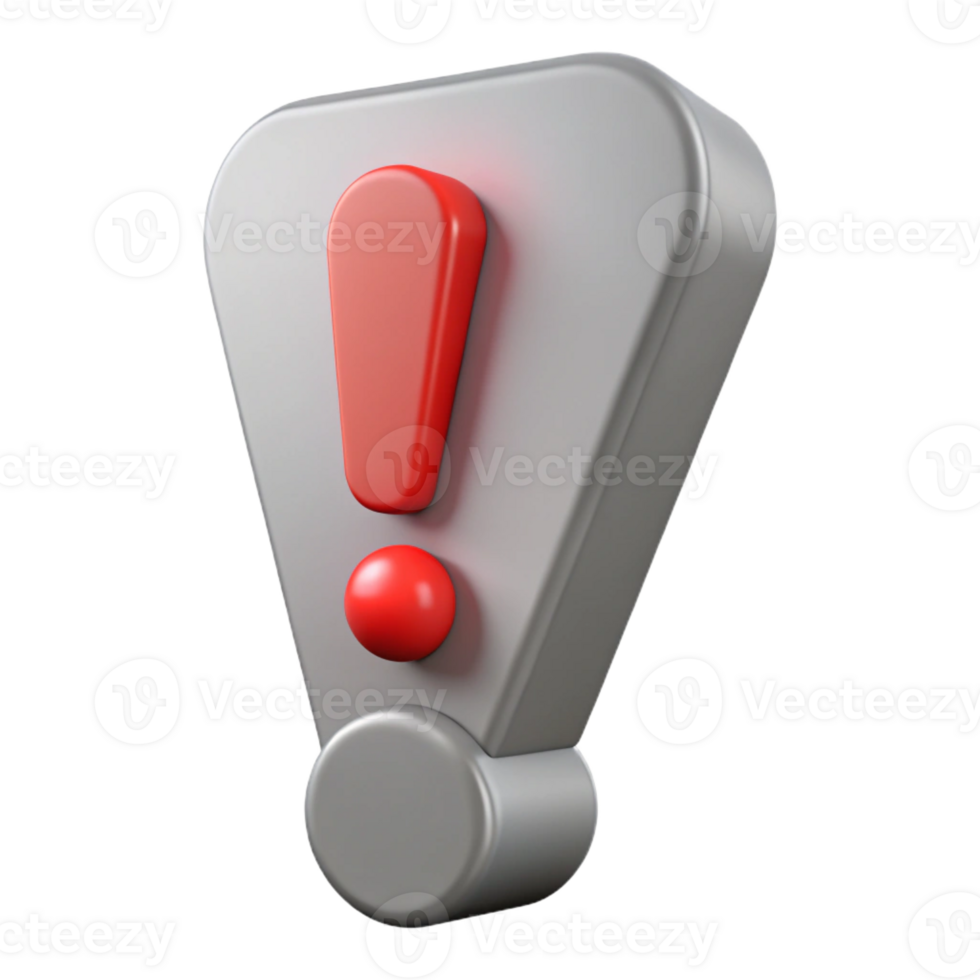 peaceful radiant Flat gray, scalable exclamation point with sharp edges with Scalable Design. 8K png