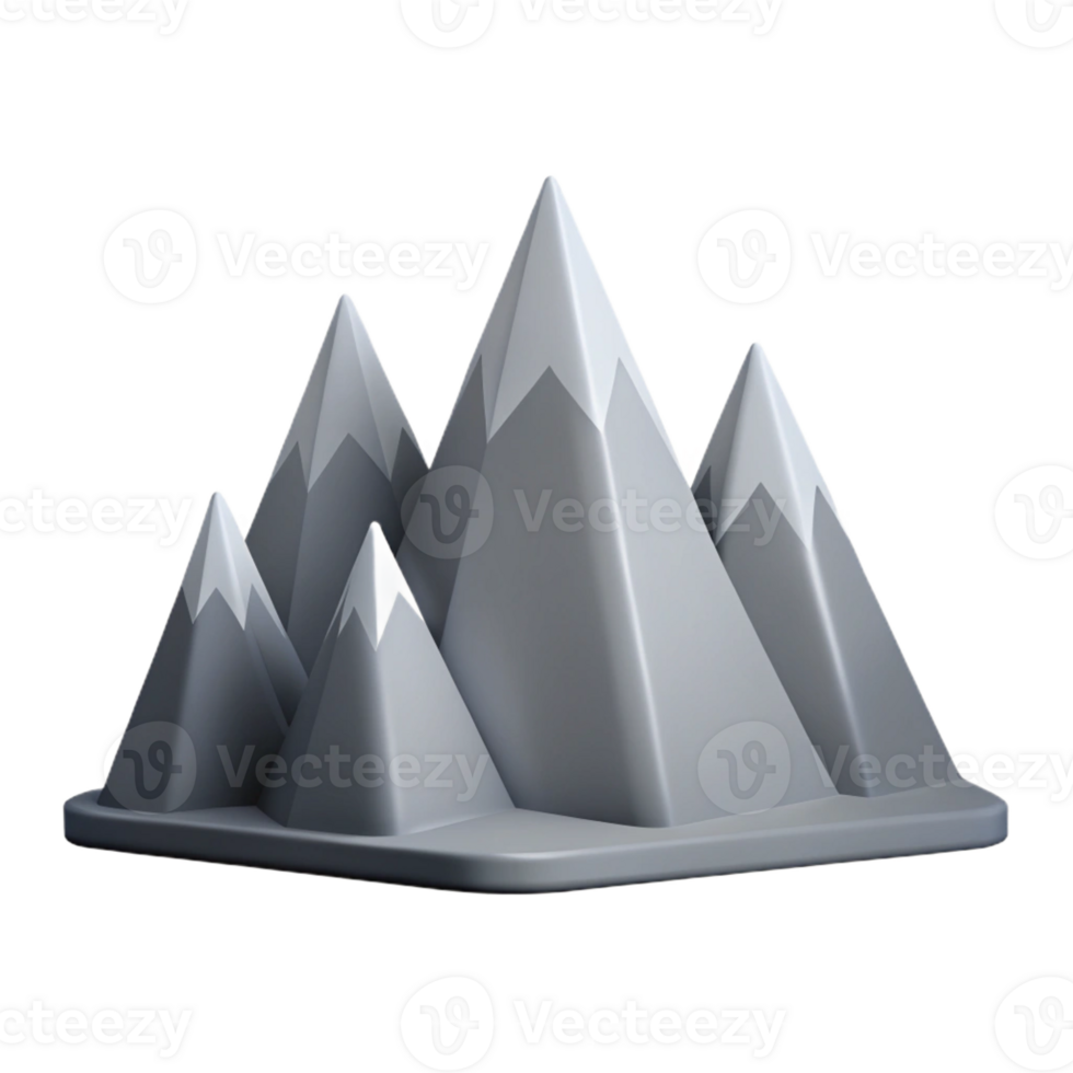 playful pristine Minimalist mountain range silhouette with crisp edges and a flat grey color with Scalable Design. studio quality png