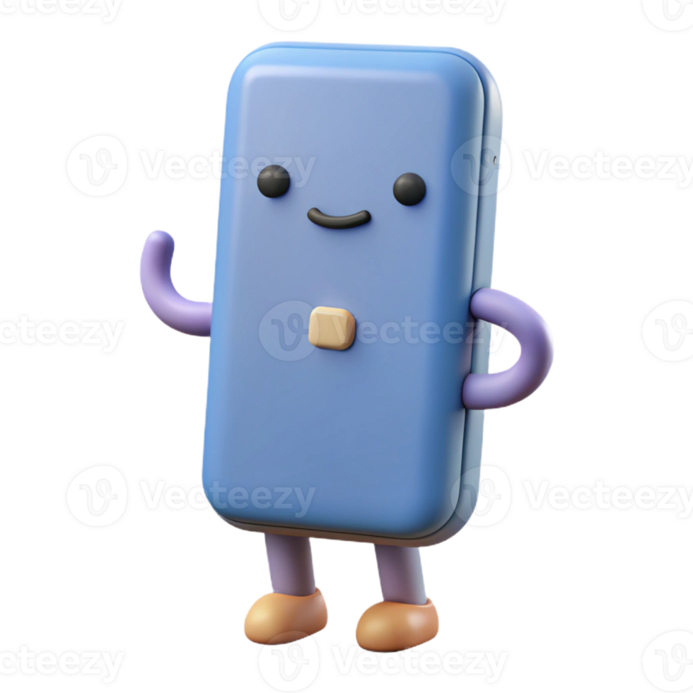 stunning creative Minimalist phone character with a single button. Flat color, crisp edges, with Scalable Design. studio quality png