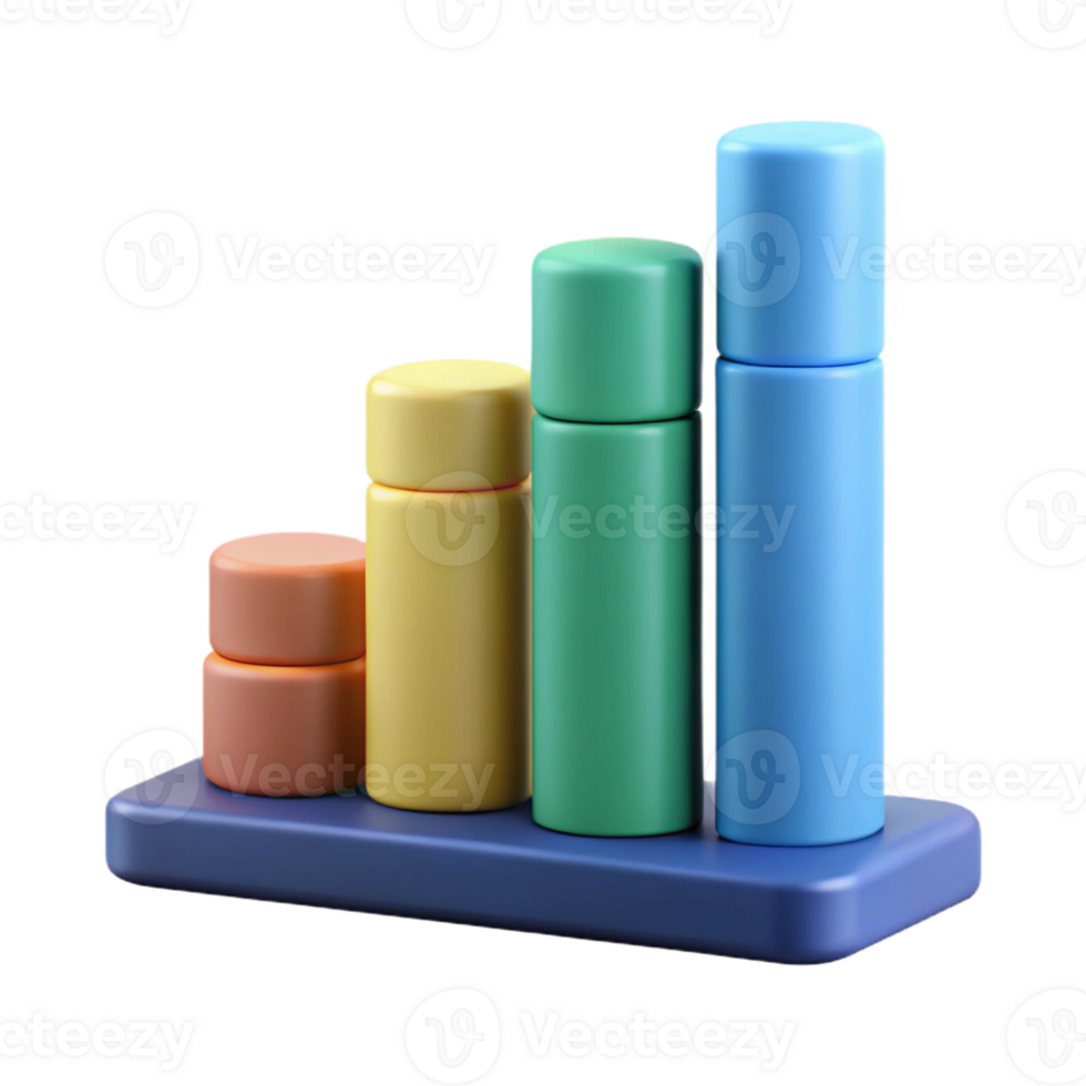 standout minimalist Stacked bar graph showing data comparison. Single-weight stroke, flat color, minimal with Scalable Design. crisp png