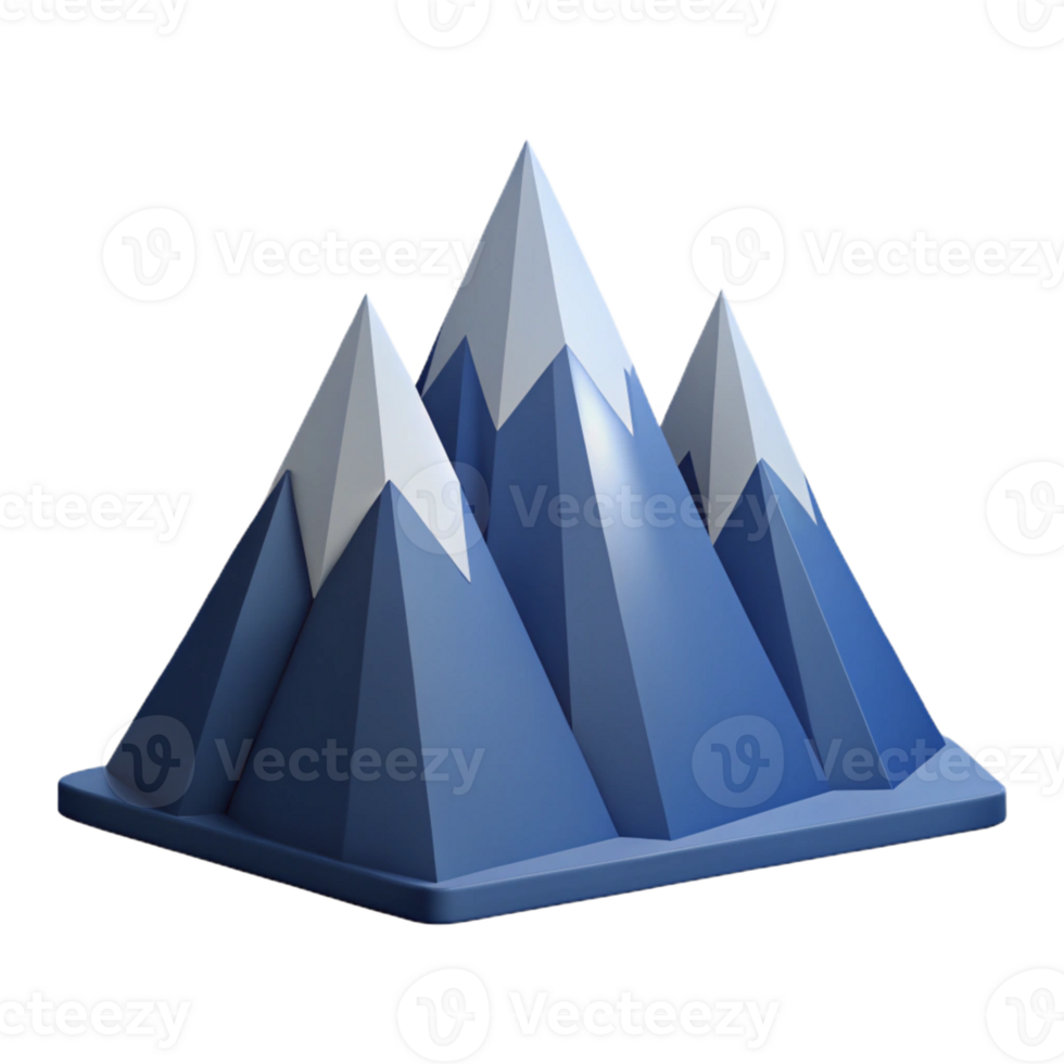 dynamic majestic Geometric mountain range silhouette. Flat color, minimal design with Scalable Design. high resolution png