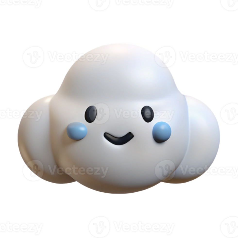 memorable nordic Cloud character with a simple smiling face. Single-weight stroke, clean lines, with Scalable Design. fine detail png