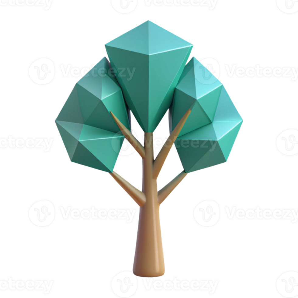 nostalgic vibrant Geometric tree silhouette. Crisp edges, minimal design, flat color with Scalable Design. 4K png