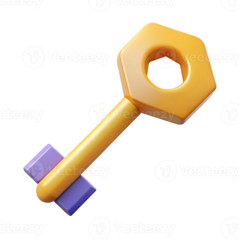 picturesque unforgettable Geometric, flat color illustration of a key. Crisp edges, minimal with Scalable Design. png