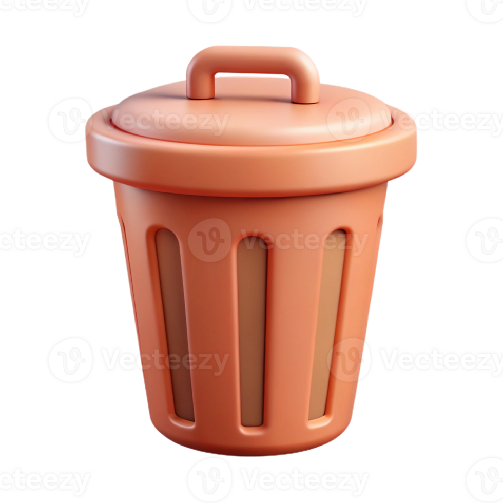playful captivating Trash can pictogram. Simple shape, flat color, crisp edges. Minimal, with Scalable Design. sharp png