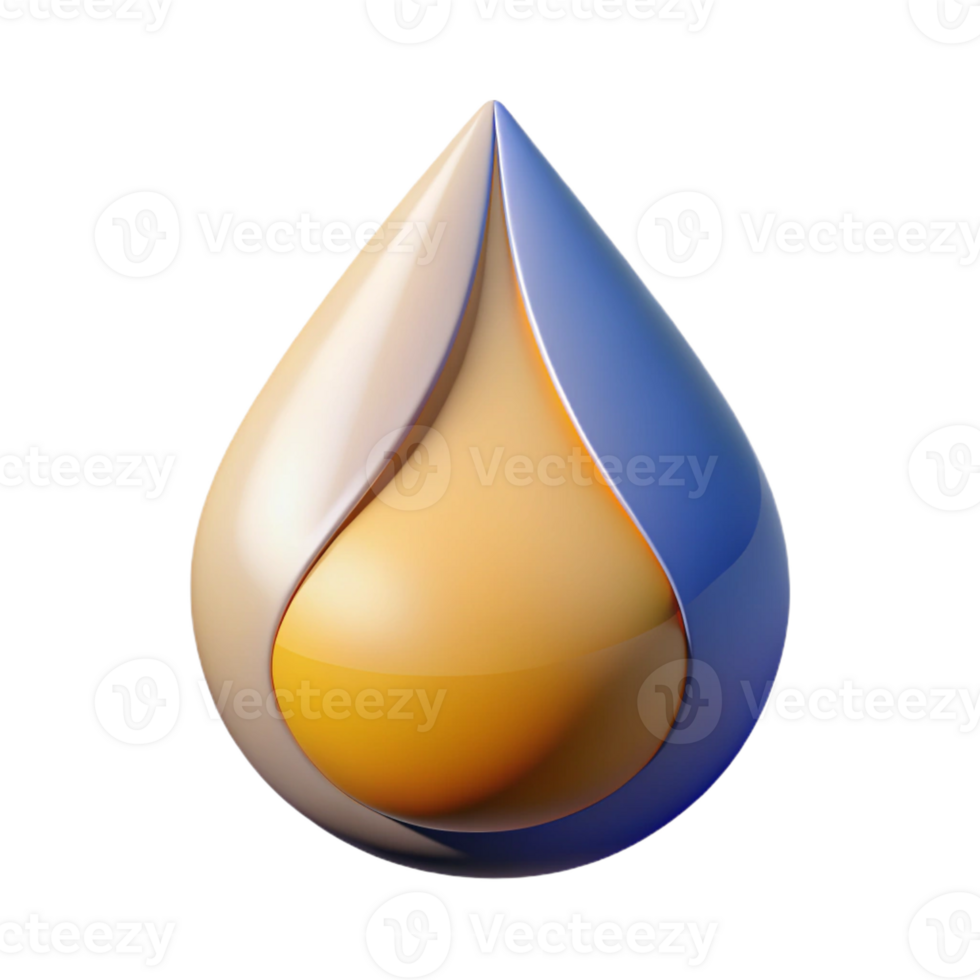 dynamic majestic Abstract shape resembling a teardrop. Flat color, with Scalable Design. expertly shot png