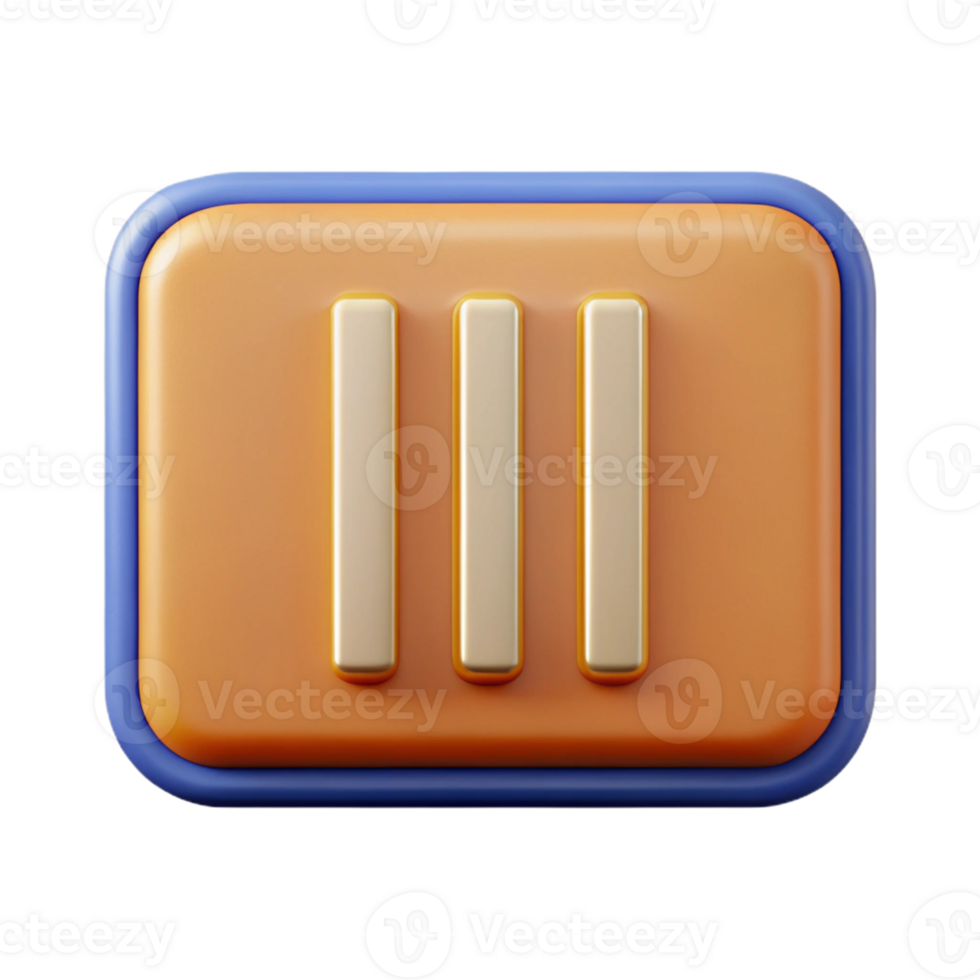 impressive artistic Rectangular badge with three vertical lines. Flat color, clean lines, single-weight stroke with Scalable Design. authentic png