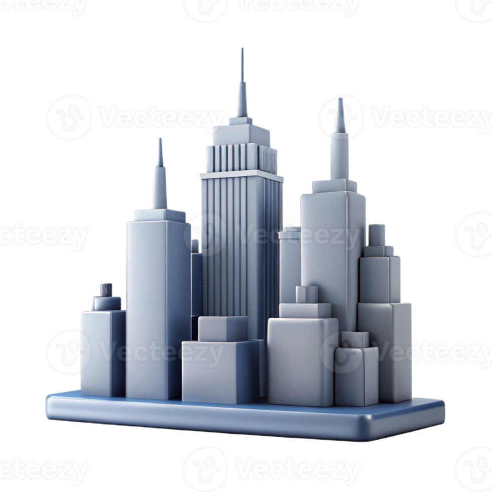 hypnotic remarkable Silhouette of a skyscraper city skyline. Clean lines, flat color, with Scalable Design. png