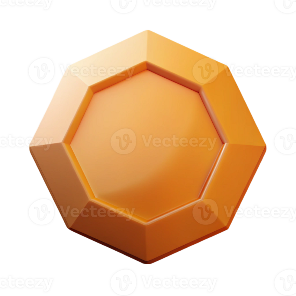 serene bohemian Geometric octagon with crisp edges and a flat orange color with Scalable Design. sharp png