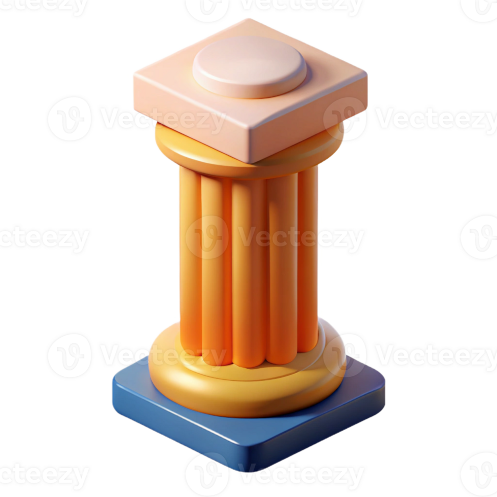 elegant mid-century A column of geometric shapes, flat color, clean lines. Minimal, with Scalable Design. fine detail png